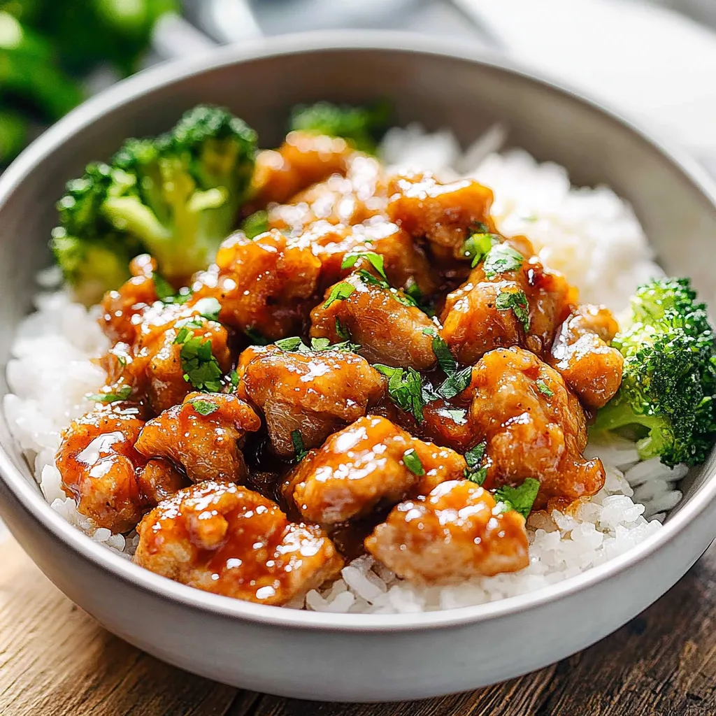 A bowl of chicken and broccoli.