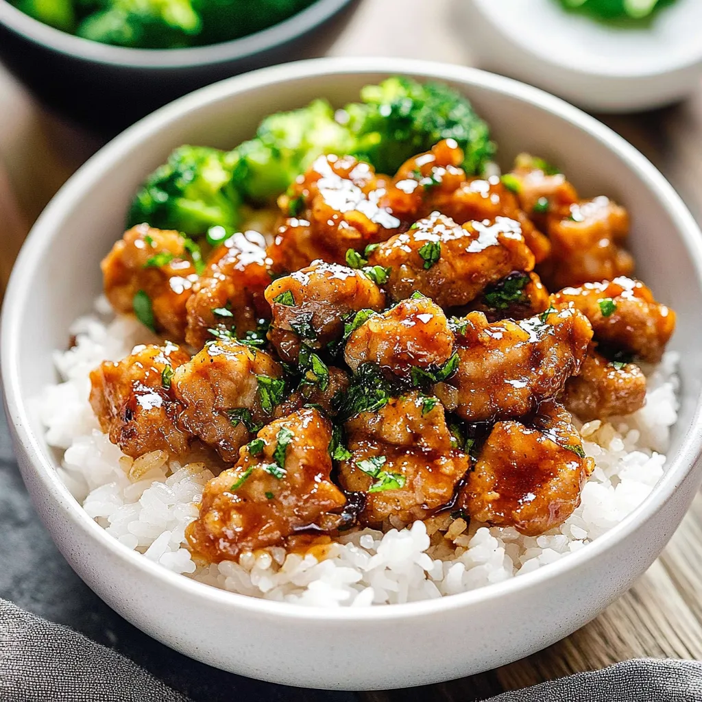 A bowl of chicken and broccoli.