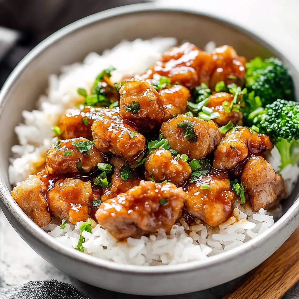 A bowl of chicken and broccoli.