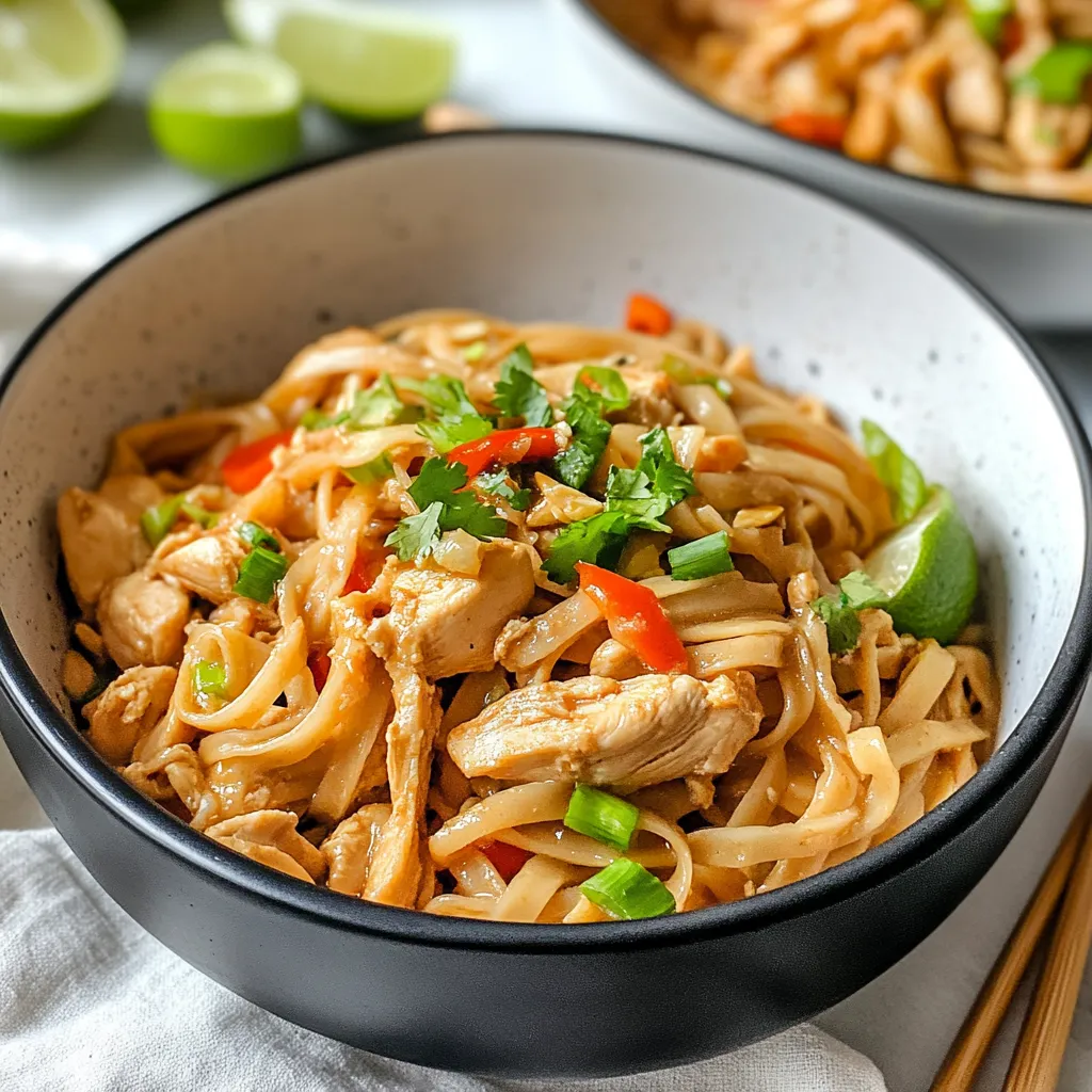 A bowl of chicken noodle soup with green onions and peppers.