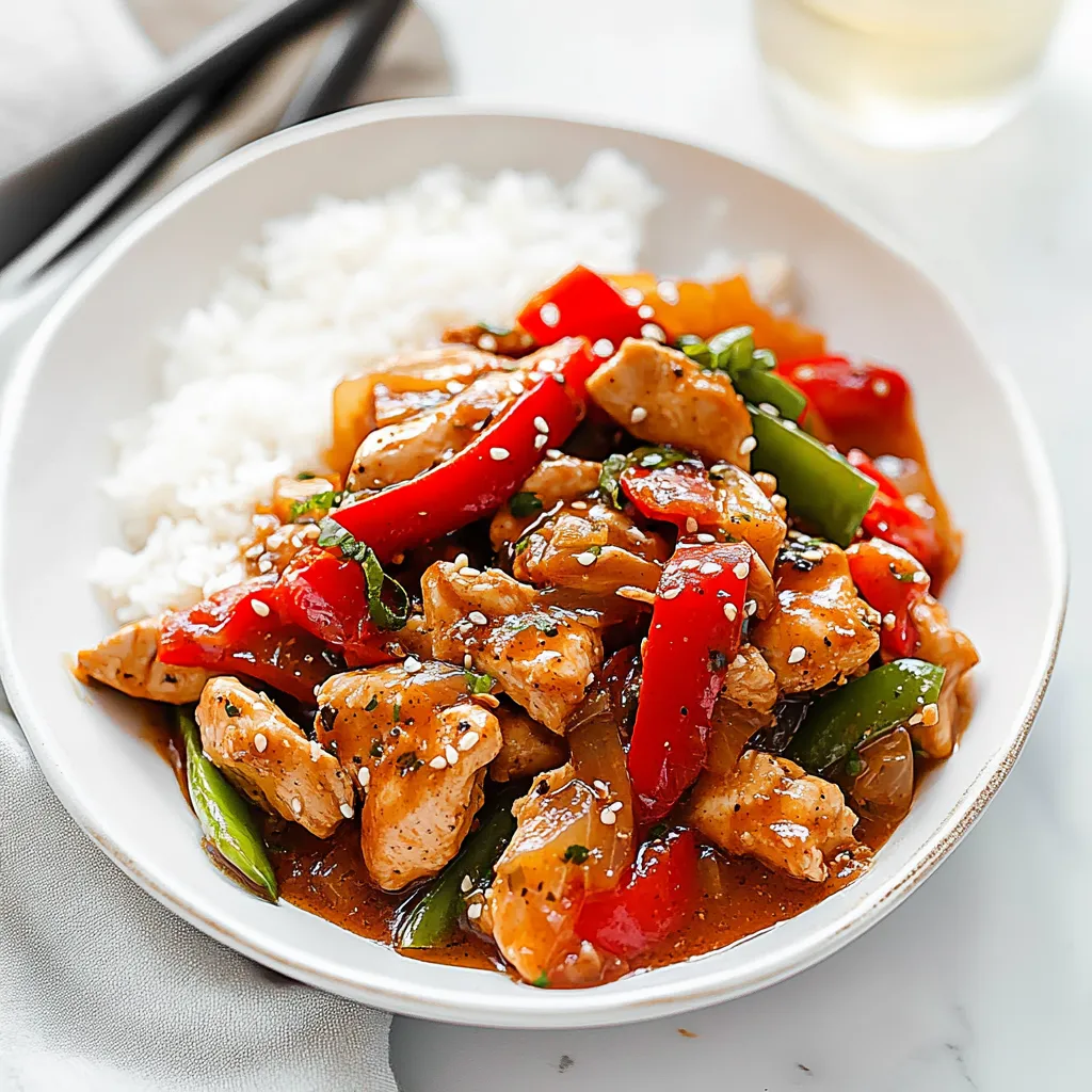 A plate of food with rice and chicken.