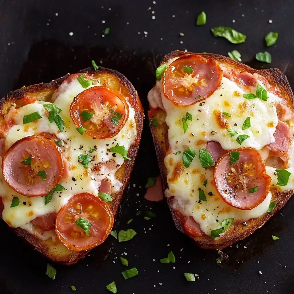 Two pieces of pizza with tomatoes and cheese.