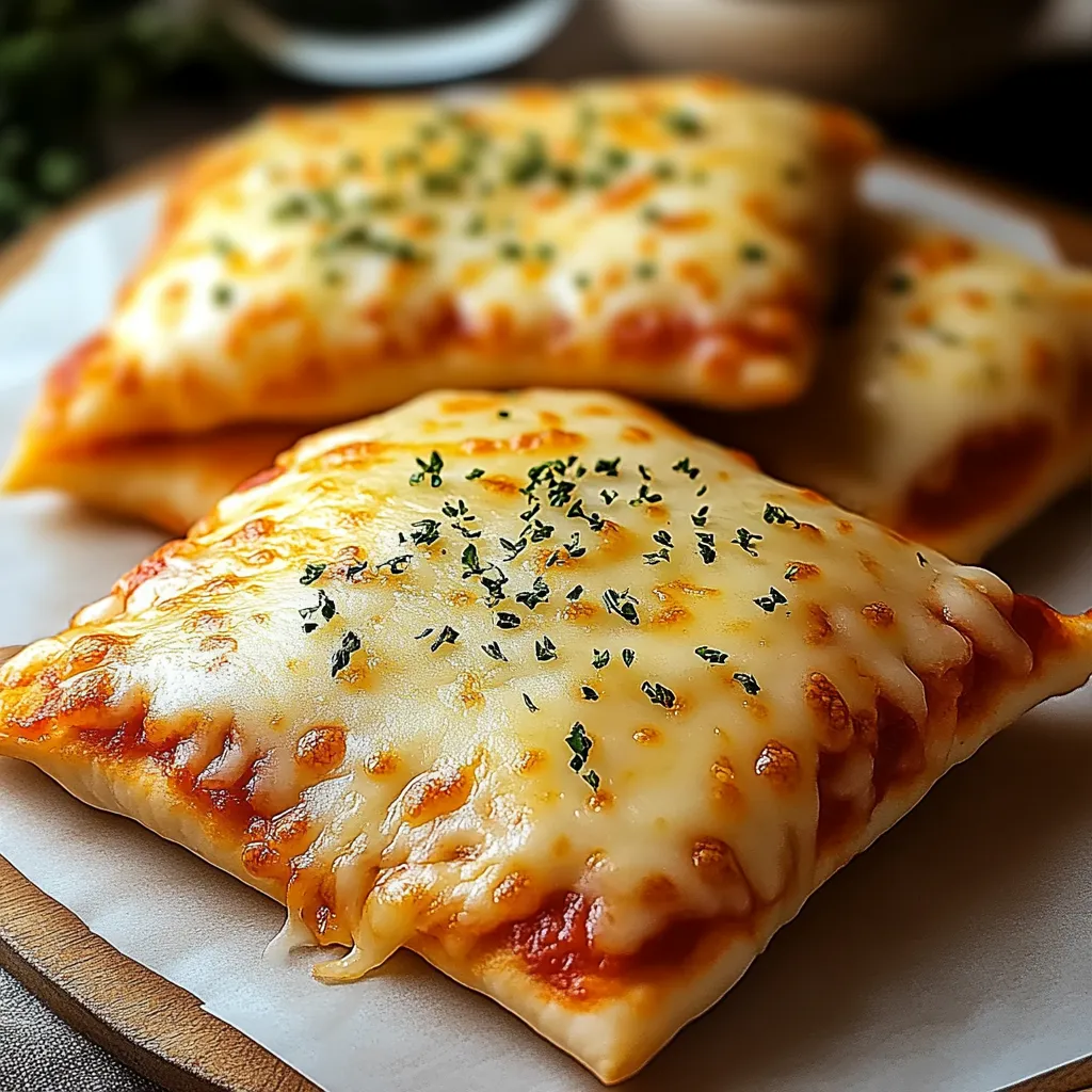 Two pieces of cheese and herb pizza on a plate.