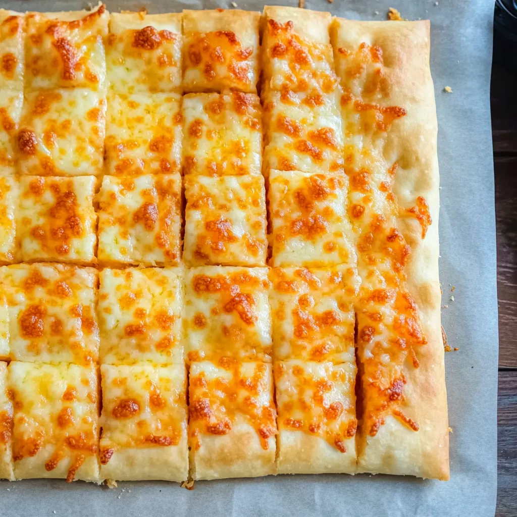 A cheese pizza on a paper towel.