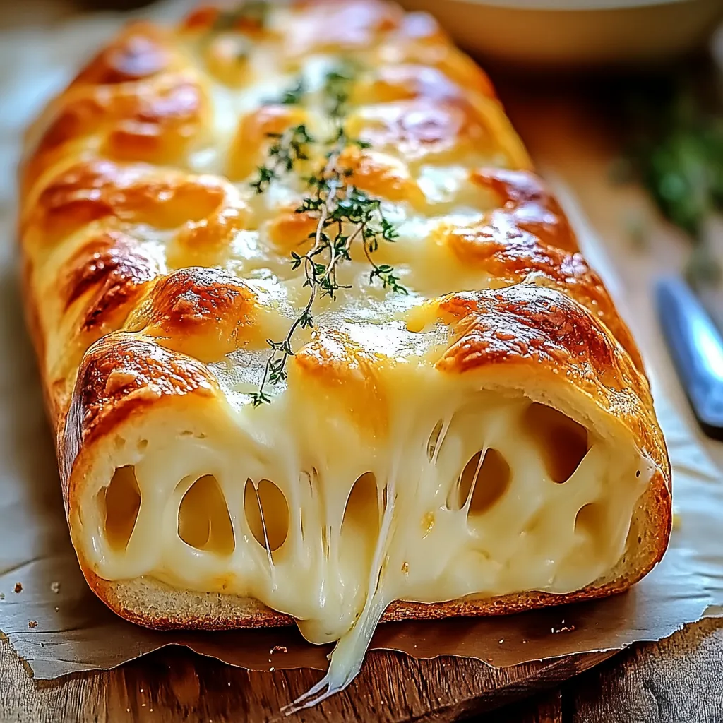 A slice of cheese bread with herbs on top.