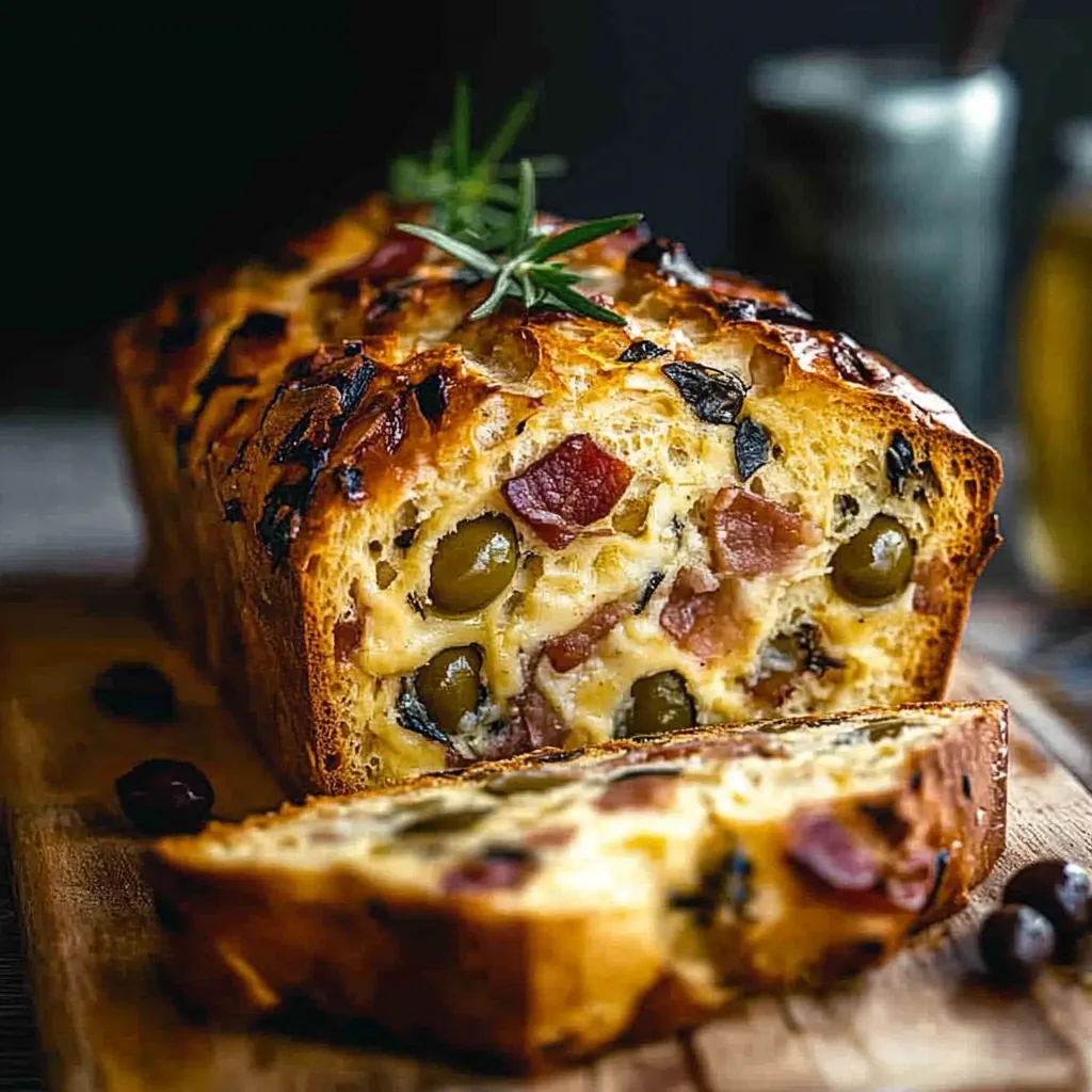 A loaf of bread with a sprig of rosemary on top.