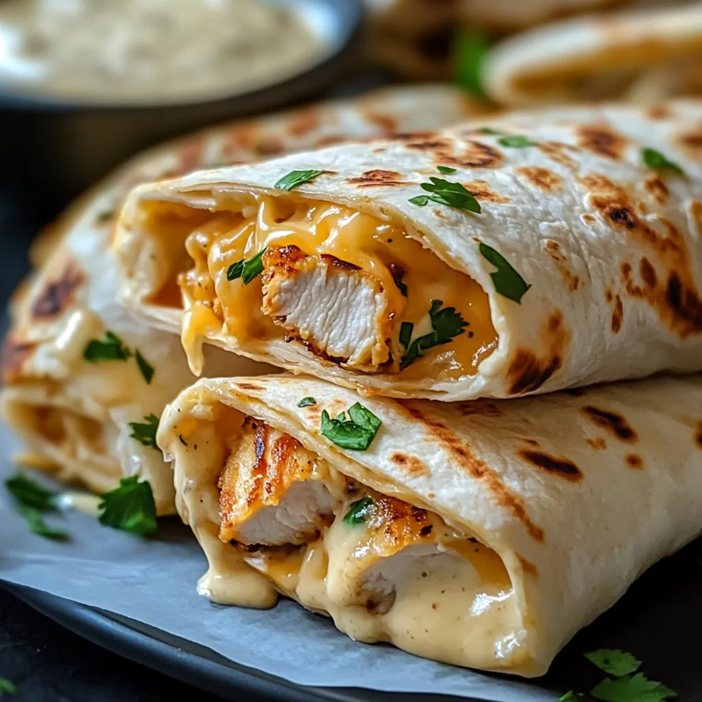 A plate of food with a burrito and a bowl of sauce.