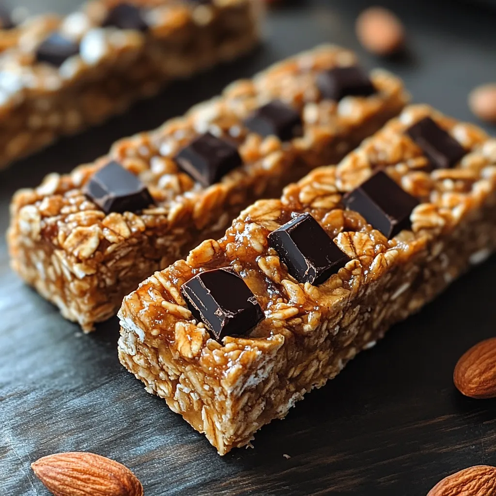 A close up of a chocolate and almond bar.