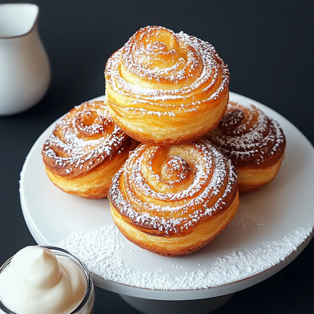 A plate of pastries with powdered sugar on top.