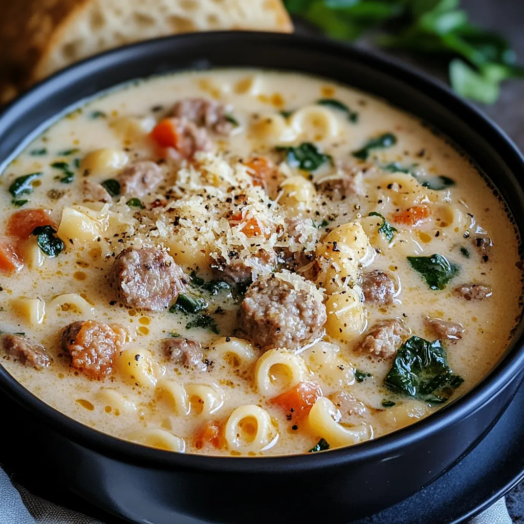 A bowl of soup with meat and vegetables.