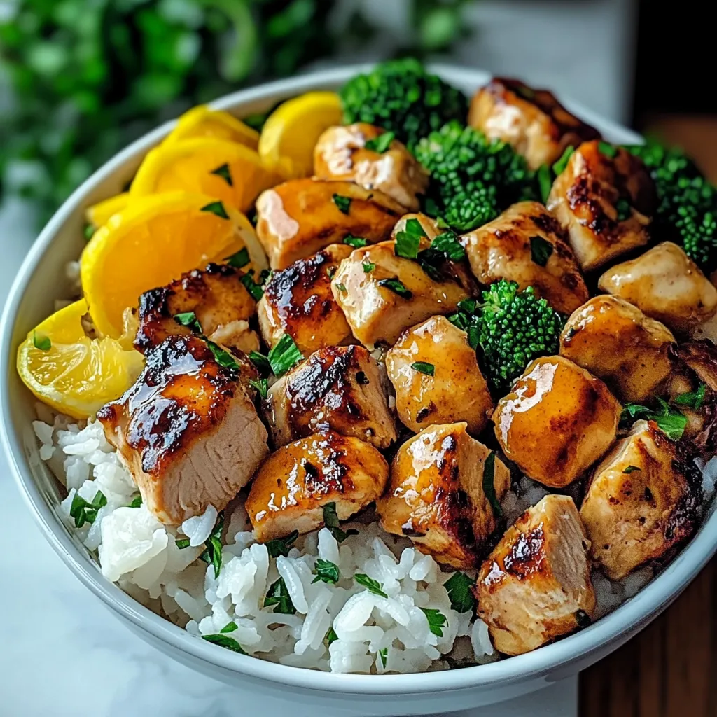 A bowl of food with rice and meat.