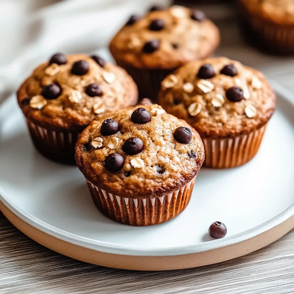 A plate of muffins with chocolate chips.