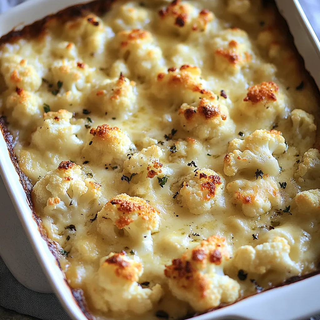 A white bowl filled with cauliflower.