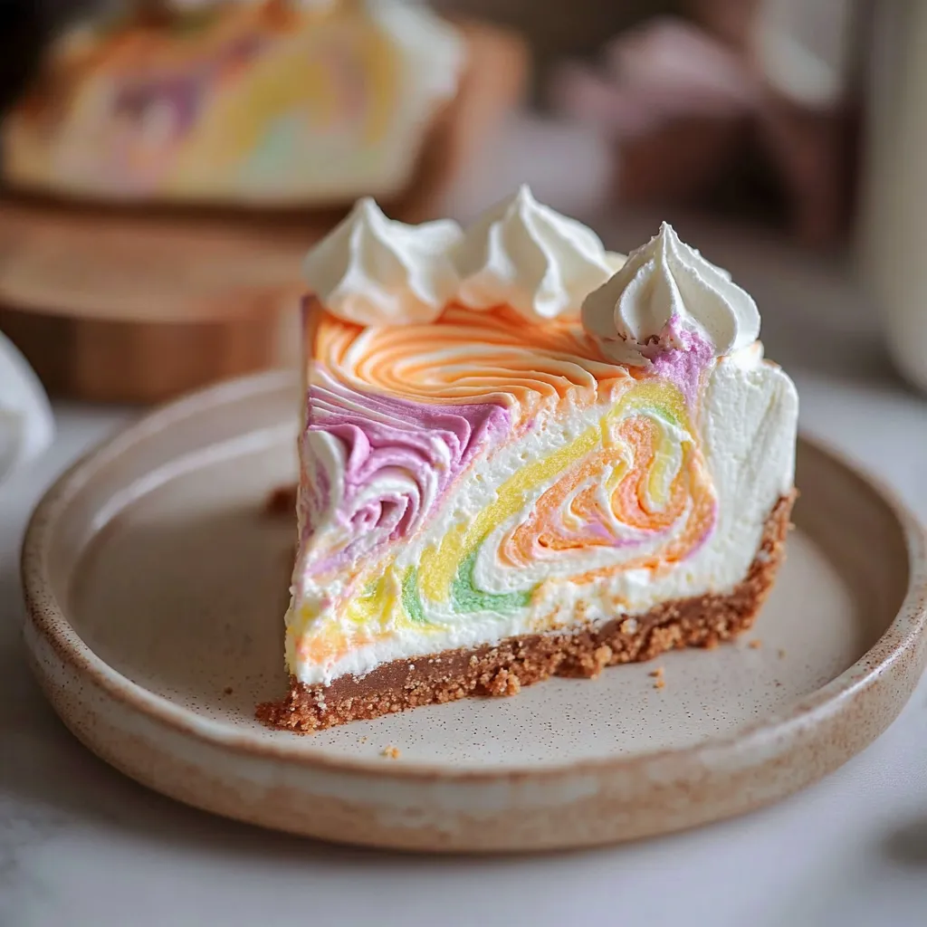 A slice of cake with white whipped cream on top.