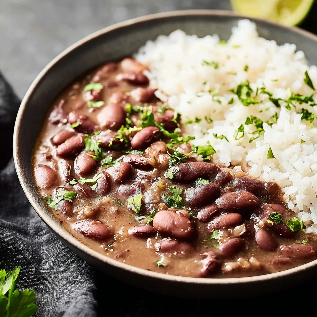 A bowl of beans and rice.