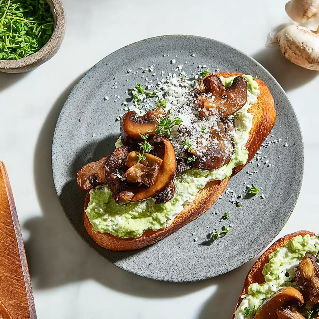A plate of food with mushrooms on a white plate.