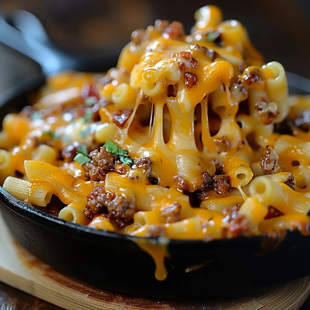 A close up of a delicious macaroni and cheese dish.