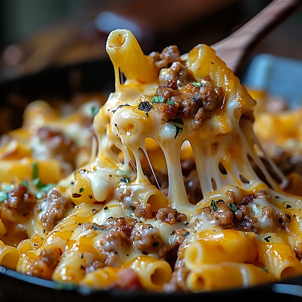 A fork is in a bowl of macaroni and cheese.
