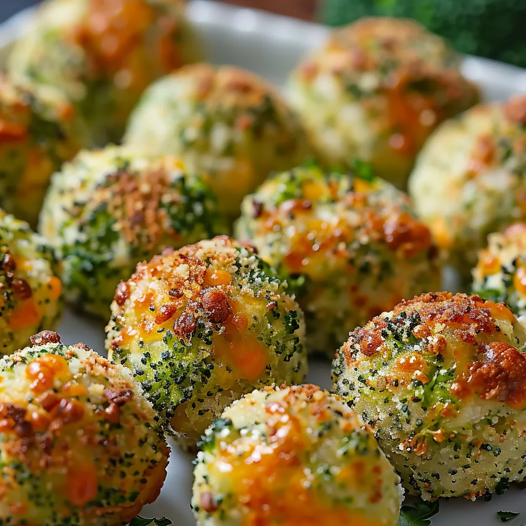 A plate of cheese and broccoli balls.