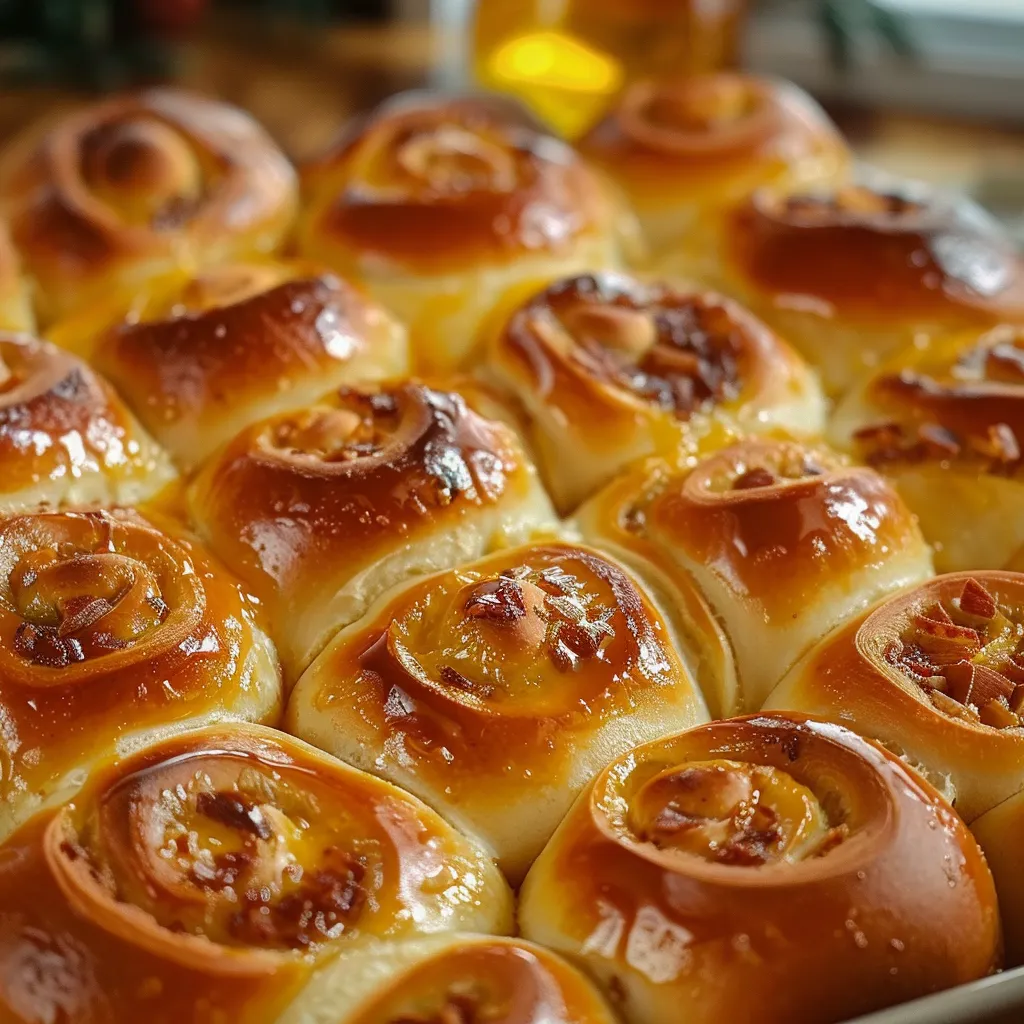 A pan of bread rolls.