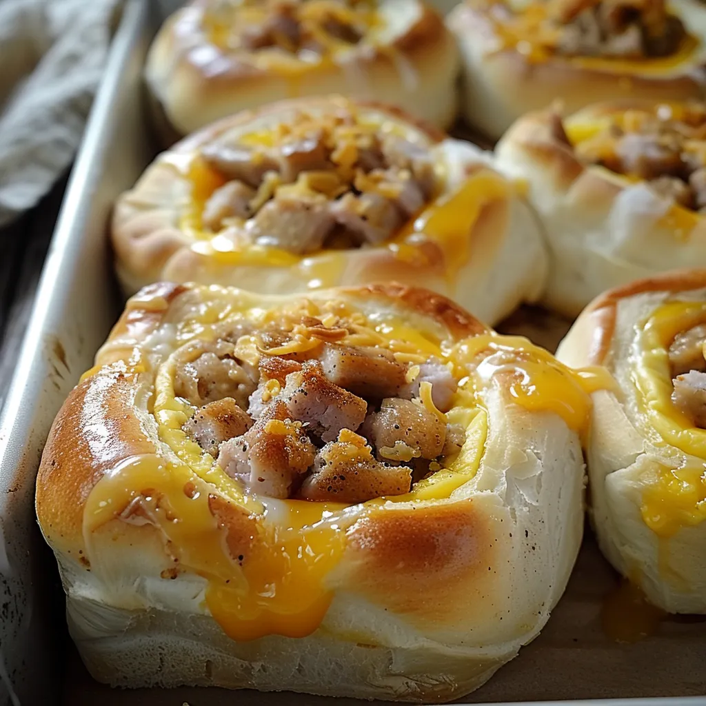 A tray of food with a yellow sauce.