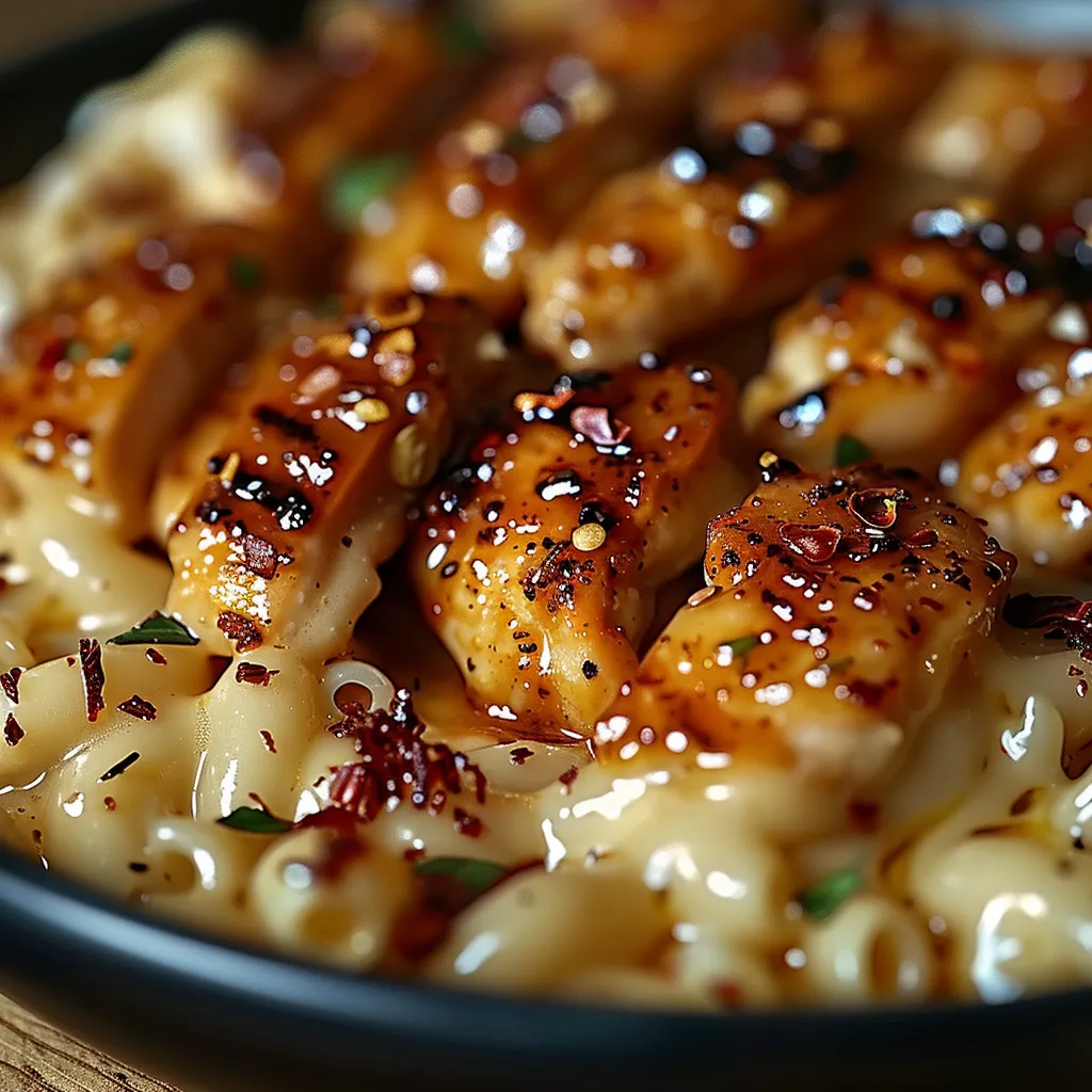 A plate of food with chicken and noodles.
