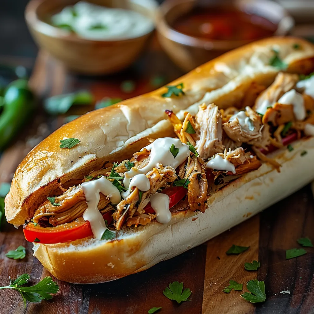 A sandwich with meat, tomatoes, lettuce, and mayonnaise.