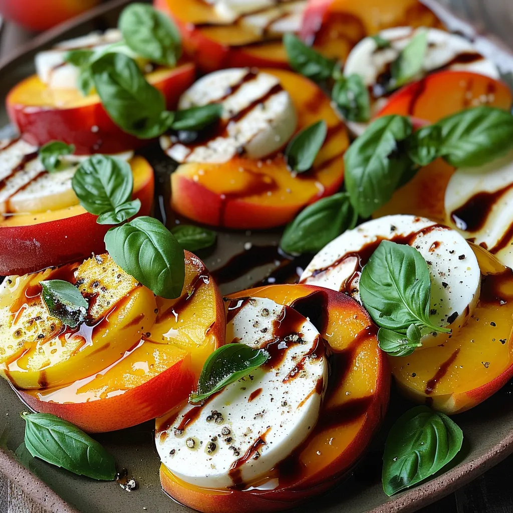 A plate of food with cheese and basil.