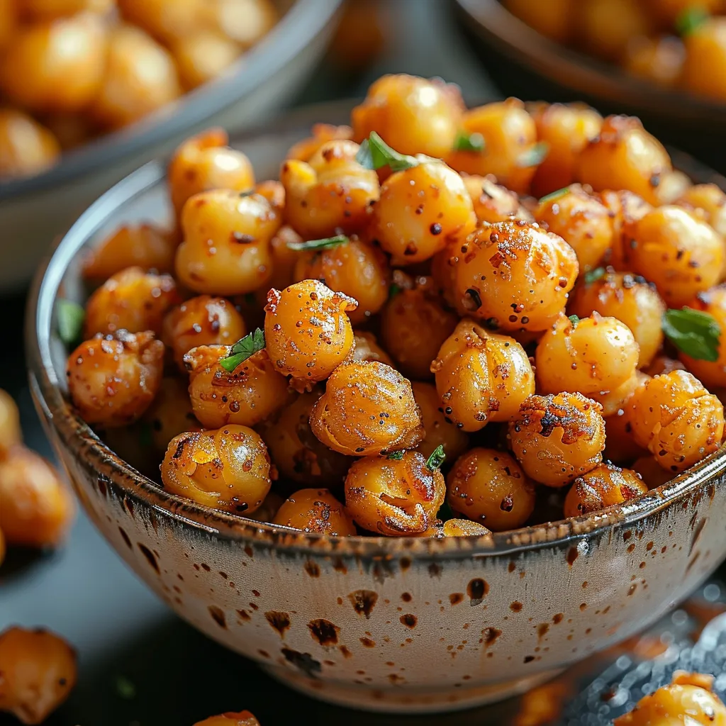 A bowl of roasted chickpeas.