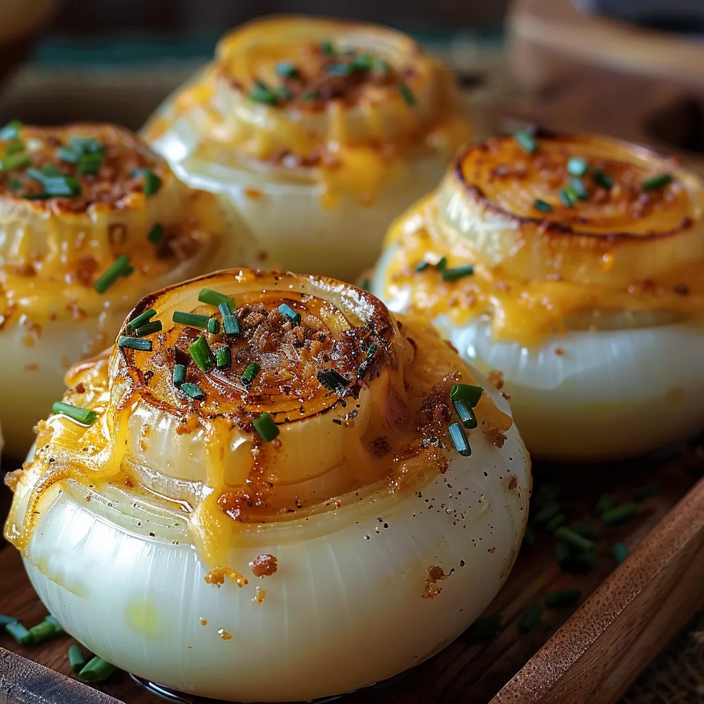 A plate of food with onions and cheese.
