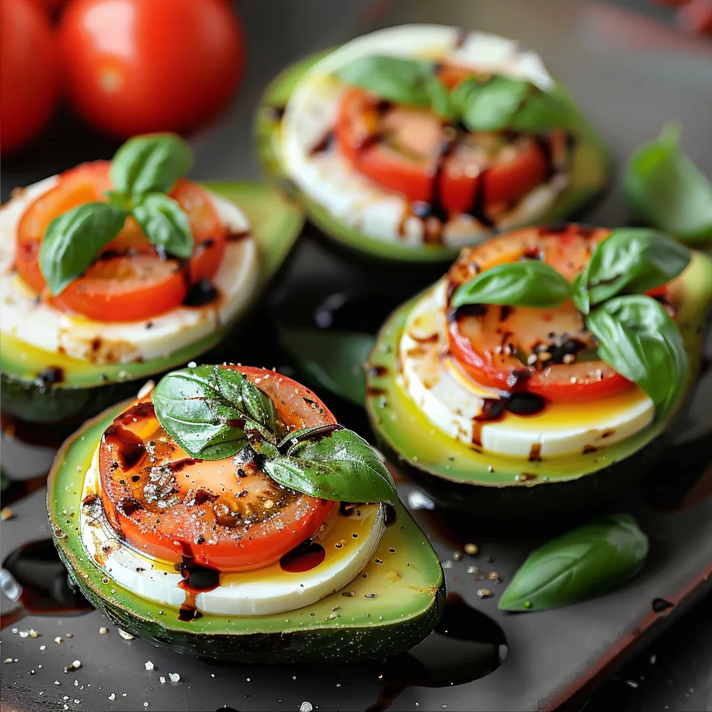 A plate of food with tomatoes and avocado.