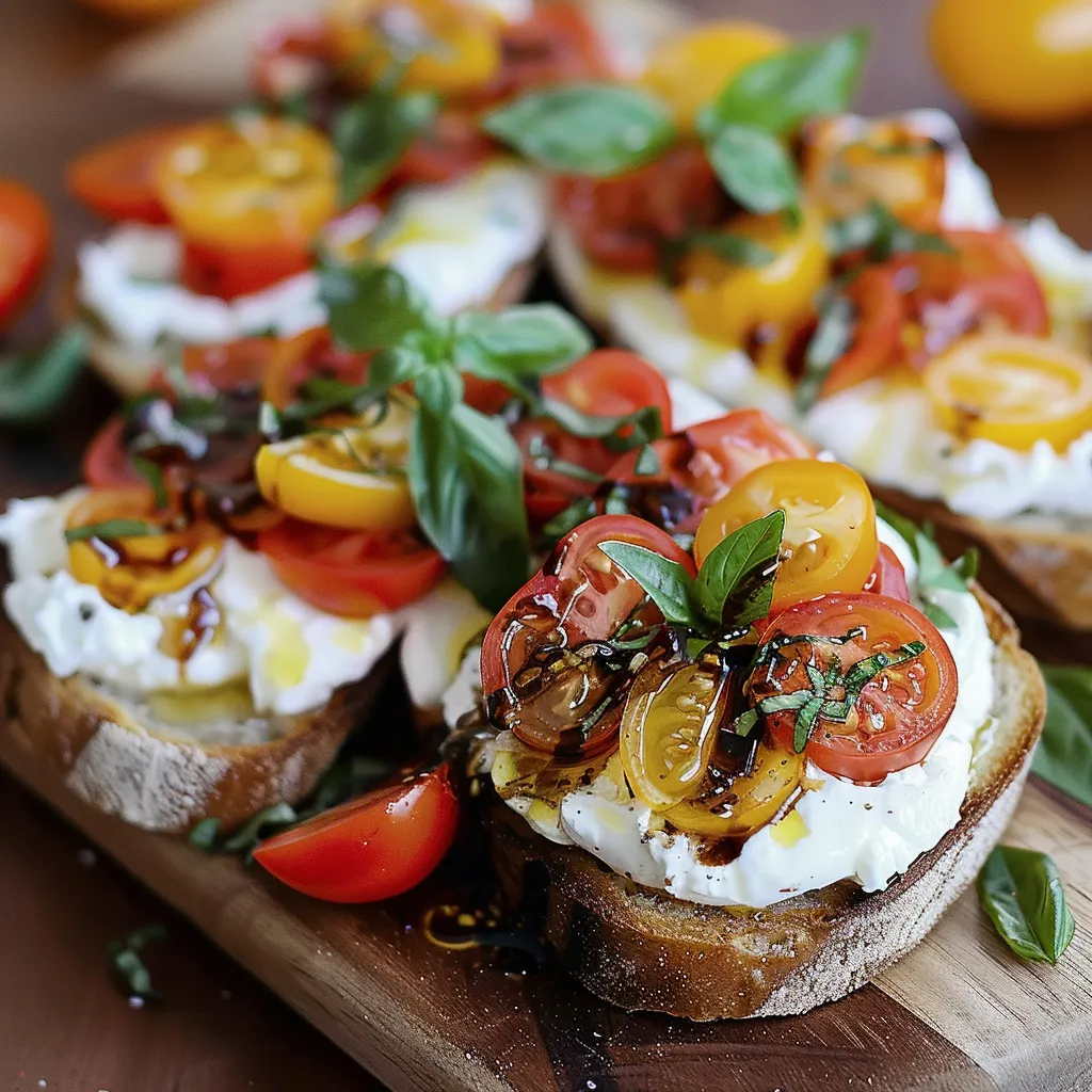 A plate of food with tomatoes and cheese.