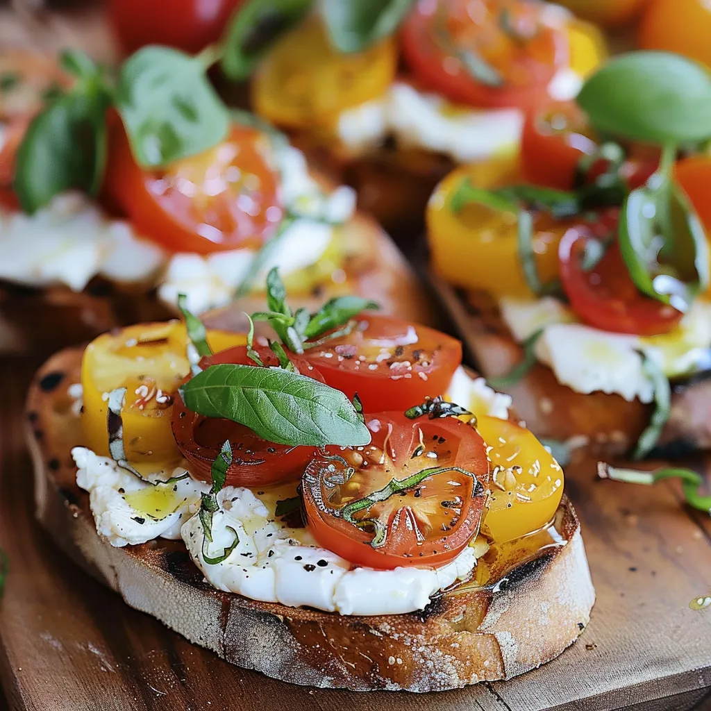A plate of food with tomatoes and cheese.