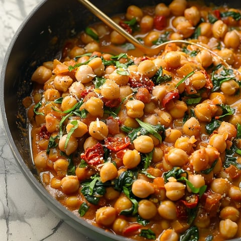 Delicious marry me chickpeas cooked in a creamy sauce with fresh herbs.