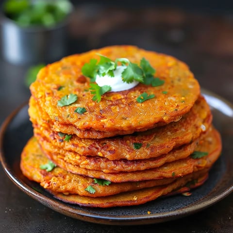 Herb-filled golden lentil pancakes with spices