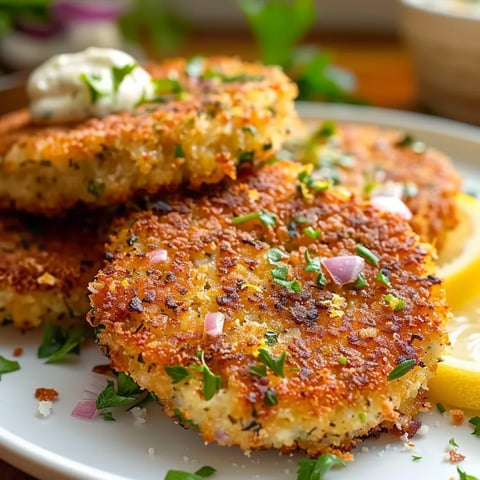 Crispy golden tuna patties with a soft, savory inside.